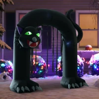 HOMCOM 9’ Outdoor Inflatable Halloween Arch - Creepy Black Cat(m-4)