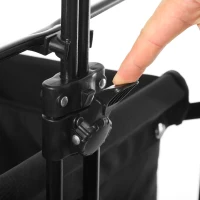 Aosom Utility Folding Wagon Big Wheels Compact Outdoor Garden Cart with Steel Structure for Shopping, Fishing, Camping, Beach - Black(m-10)