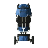 Qaba 2-in-1 Lightweight Steel Adjustable Convertible Tricycle Stroller - Blue(m-4)