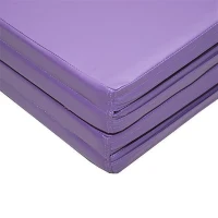 Soozier 4' x 8' x 2" PU Leather Gymnastics / Martial Arts Mat - Purple / Light Pink(m-4)