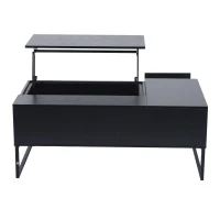 HomCom 43" Modern Storage Coffee Table with Lift-Top - Black Woodgrain(m-11)