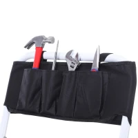 HOMCOM Folding 3 Step Stool Ladder with Safety Rails and Tool Bag Holder(m-6)