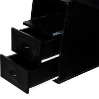 HomCom Computer Desk PC Table Desktop Workstation w/ Monitor Printer Shelf Home Office - Black(m-4)