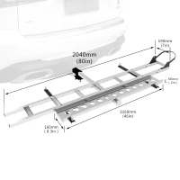 Heavy Duty Aluminium Motorcycle Dirt Bike Scooter Carrier Hitch Rack Hauler Trailer with Loading Ramp Double-hung Arm - IKURAM(m-3)