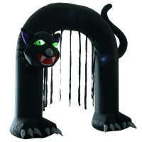 HOMCOM 9’ Outdoor Inflatable Halloween Arch - Creepy Black Cat(m-1)