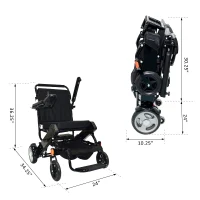 HomCom Lightweight Portable Folding Collapsible Electric Mobility Wheelchair(m-3)
