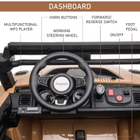 Aosom Kids Ride On Car Off Road Toy Truck SUV, 12V Electric Battery Powered with Remote Control, MP3 function, Adjustable Speed, and Four Wheel Spring Suspension, Yellow(m-9)