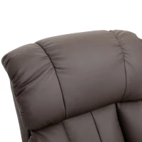HOMCOM Massage Recliner Chair with Ottoman, 360° Swivel Recliner and Footstool, PU Leather Reclining Chair with Side Pocket and Remote Control, Brown(m-9)