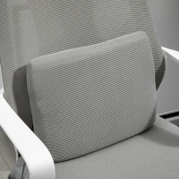 Vinsetto Ergonomic Home Office Mesh Desk Chairs, Computer Task Chair with Massage Lumbar Cushion, Adjustable Seat & Headrest,  Rocking Function, Grey(m-12)
