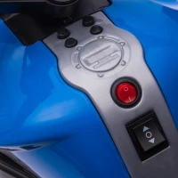 Aosom 6V Kids Motorcycle Dirt Bike Electric Battery-Powered Ride-On Toy Off-road Street Bike for Children with Rechargeable Battery, Pedal, Horn, Headlights, and Training Wheels for Balance Blue(m-12)