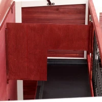 PawHut 54" 2-Story Weatherproof Stackable Elevated Wooden Rabbit Hutch with Enclosed Run and Pull-Out Trays(m-12)