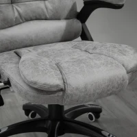 Vinsetto 6 Point Vibration Massage Office Chair with Heat, High Back Executive Office Chair with Padded Armrests, Microfiber Reclining Computer Chair, Gray(m-12)
