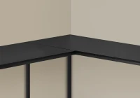 Monarch 58" L Corner Computer Desk - Black Top / Black Metal Frame(m-4)