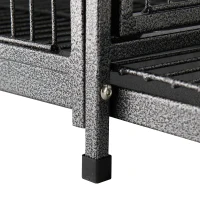 PawHut 18" Heavy Duty Wrought Iron Travel Bird Cage Carrier With Handle Perch And Accessories - Black(m-14)