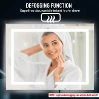 kleankin 32"x 24'' LED Bathroom Vanity Mirrors Wall Mounted Anti-Fog Function and Dimmable Touch Switch, Makeup Mirror with Lights(m-5)