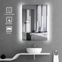 kleankin 32 x 24 inch 42W Wall Mount  Bathroom Mirror Waterproof Make Up Defogging with Sensor Switch, White LED Light(m-4)