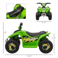 Aosom 6V Kids ATV Ride on 4-Wheeler Car, Electric Quad Toy Battery Powered Vehicle with Forward/ Reverse Switch for 18-36 Months Old Toddlers, Green(m-3)