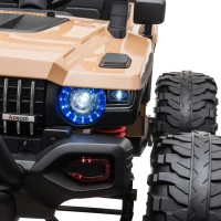 Aosom Kids Ride On Car Off Road Toy Truck SUV, 12V Electric Battery Powered with Remote Control, MP3 function, Adjustable Speed, and Four Wheel Spring Suspension, Yellow(m-12)