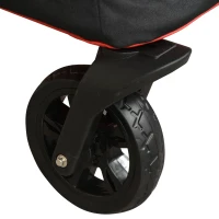 PawHut Pet Stroller Foldable Dog Cat Carriage with Adjustable Handlebar Rear Door EVA Wheel Brake Storage Bag Mesh Window Safety Leash Grey(m-12)