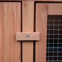 PawHut Rabbit Cage Outdoor, 62" Wooden Outdoor Rabbit Hutch, Small Animal Habitat with Detachable Run and Elevated Main House, Natural(m-12)