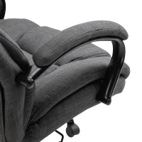 Vinsetto 500lbs Big and Tall Office Chair with Wide Seat, Ergonomic Executive Computer Chair with Adjustable Height, Swivel Wheels and Linen Finish, Dark Gray(m-10)