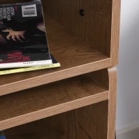 HOMCOM Industrial Nightstands Set of 2, Stackable End Tables with Steel Legs and Open Shelves for Living Room, Bedroom, Oak(m-11)