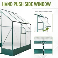 Outsunny 6' x 6' x 7' Walk-in Plant Polycarbonate Greenhouse with Temperature Controlled Window Hobby Greenhouse for Backyard/Outdoor(m-6)