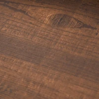 HOMCOM Two-Tone Woodgrain Writing Work Desk with Large Desktop and 2 Open Storage Shelves for Office, Dark Walnut/Black(m-12)