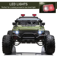 Aosom Kids Ride On Car Off Road Toy Truck SUV, 12V Electric Battery Powered with Remote Control, MP3 function, Adjustable Speed, and Four Wheel Spring Suspension, Green(m-5)