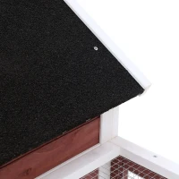 PawHut 54" 2-Story Weatherproof Stackable Elevated Wooden Rabbit Hutch with Enclosed Run and Pull-Out Trays(m-9)