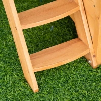 PawHut Wooden Cat House, 2-Floor Feral Cat Shelter, Kitten Condo Outdoor with Balcony, Stairs, Asphalt Roof, Natural(m-10)