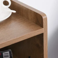 HOMCOM Industrial Nightstands Set of 2, Stackable End Tables with Steel Legs and Open Shelves for Living Room, Bedroom, Oak(m-15)