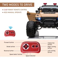 Aosom Kids Ride On Car Off Road Toy Truck SUV, 12V Electric Battery Powered with Remote Control, MP3 function, Adjustable Speed, and Four Wheel Spring Suspension, Yellow(m-4)