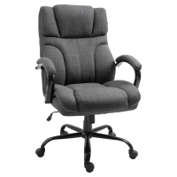 Vinsetto 500lbs Big and Tall Office Chair with Wide Seat, Ergonomic Executive Computer Chair with Adjustable Height, Swivel Wheels and Linen Finish, Dark Gray