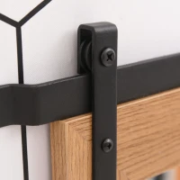 HOMCOM Industrial Style Square Bathroom Wall Mirror, Rustic Mirror, Barn Door Style Make Up Home Decoration, Wood(m-11)