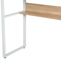 HOMCOM Industrial Style Standing Sitting Computer Desk with Steel Frame, Storage Shelf(m-15)