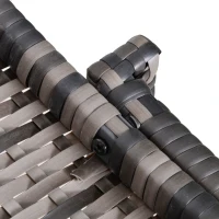 Outsunny 5-Piece PE Wicker Patio Furniture Set, Conversation Set with Outdoor Ottomans, Table & Chairs, Small Balcony Furniture for Apartments, Steel, Gray(m-12)