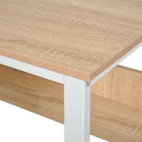 HOMCOM Industrial Style Standing Sitting Computer Desk with Steel Frame, Storage Shelf(m-19)