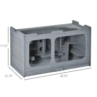 PawHut Wooden Extra Large Hamster Cage with Swings, Small Animal Cage and Habitat with Jumping Platforms, Hamster Habitat, Rats, Mice, Pull-Out Tray(m-3)