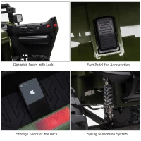 Aosom Kids Ride On Car Off Road Toy Truck SUV, 12V Electric Battery Powered with Remote Control, MP3 function, Adjustable Speed, and Four Wheel Spring Suspension, Green(m-9)