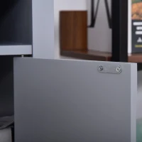 HOMCOM Modern End Table, Slim Side Table, Nightstand with Adjustable Open Shelf and Door Cabinet for Living Room, Bedroom, Grey(m-15)