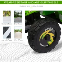 Aosom 6V Kids ATV Ride on 4-Wheeler Car, Electric Quad Toy Battery Powered Vehicle with Forward/ Reverse Switch for 18-36 Months Old Toddlers, Green(m-7)