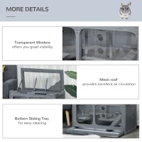 PawHut Wooden Extra Large Hamster Cage with Swings, Small Animal Cage and Habitat with Jumping Platforms, Hamster Habitat, Rats, Mice, Pull-Out Tray(m-7)