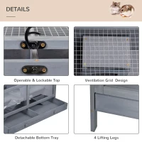 PawHut 2 Tiers Wooden Hamster Cage Mice and Rat House Small Animal Habitat with Double Room and Pull-out Tray(m-5)