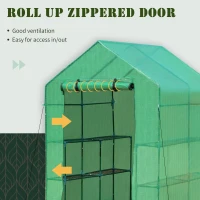 Outsunny 5' x 5' x 6' 2-Tier Shelf Greenhouse for Outdoor Garden Plant & Plant Use with PE Cover & Steel Frame(m-5)