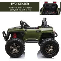 Aosom Kids Ride On Car Off Road Toy Truck SUV, 12V Electric Battery Powered with Remote Control, MP3 function, Adjustable Speed, and Four Wheel Spring Suspension, Green(m-6)