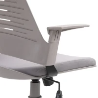 Vinsetto Mid Back Office Chair Computer Swivel Rolling Task Chair with Height Adjustable, Arm, Breathable Back, Grey(m-14)