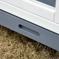 PawHut Indoor Rabbit Enclosure, Wooden Elevated Pet Bunny House with Slide-Out Tray Indoor Grey(m-12)