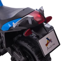 Aosom 6V Kids Motorcycle Dirt Bike Electric Battery-Powered Ride-On Toy Off-road Street Bike for Children with Rechargeable Battery, Pedal, Horn, Headlights, and Training Wheels for Balance Blue(m-14)