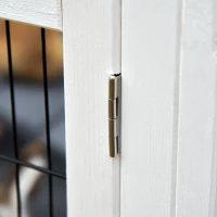 PawHut Indoor Rabbit Enclosure, Wooden Elevated Pet Bunny House with Slide-Out Tray Indoor Grey(m-10)